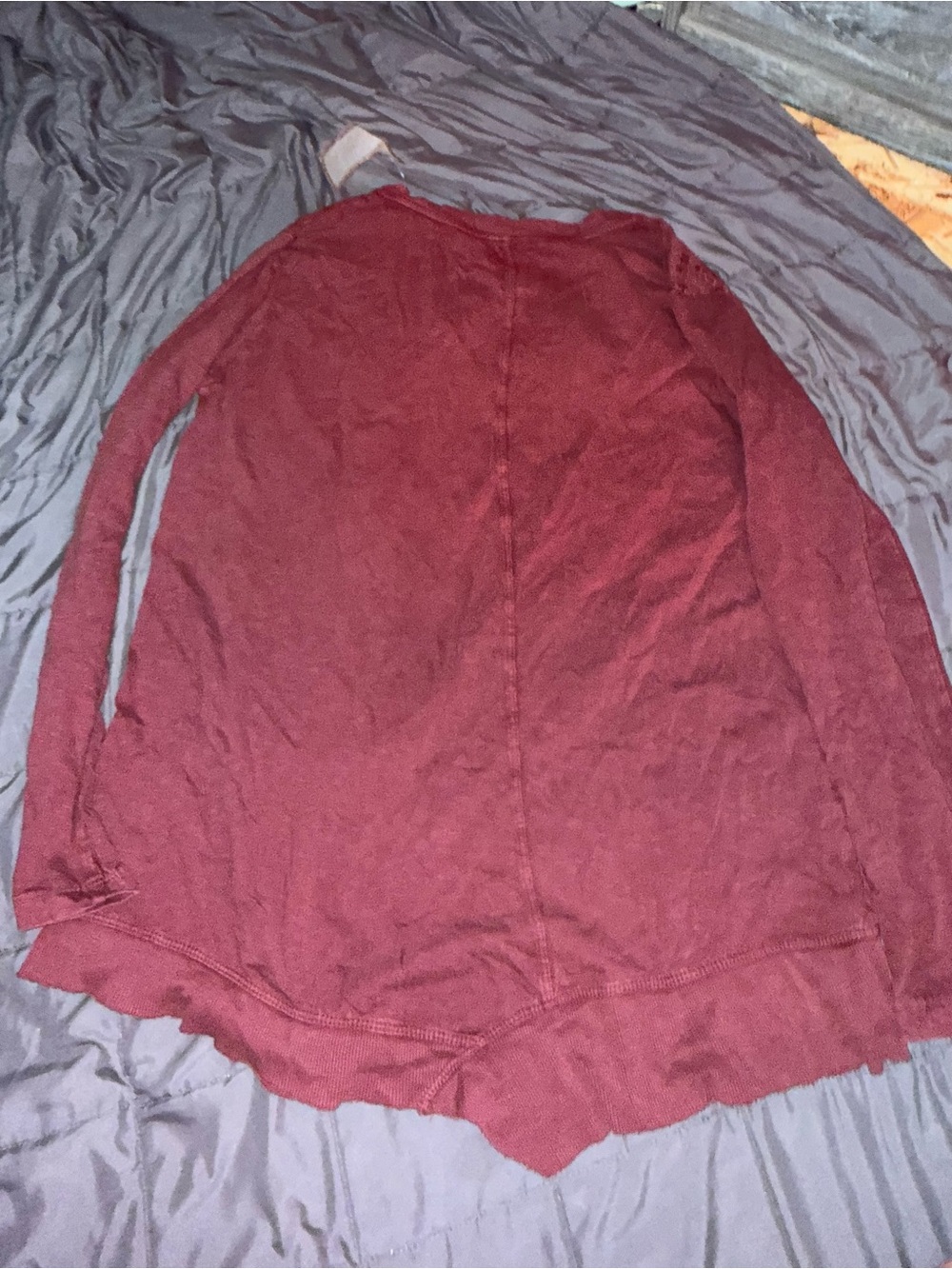 Catie Women's Embroidered Long-Sleeve Top - Burgundy - Picture 5 of 5